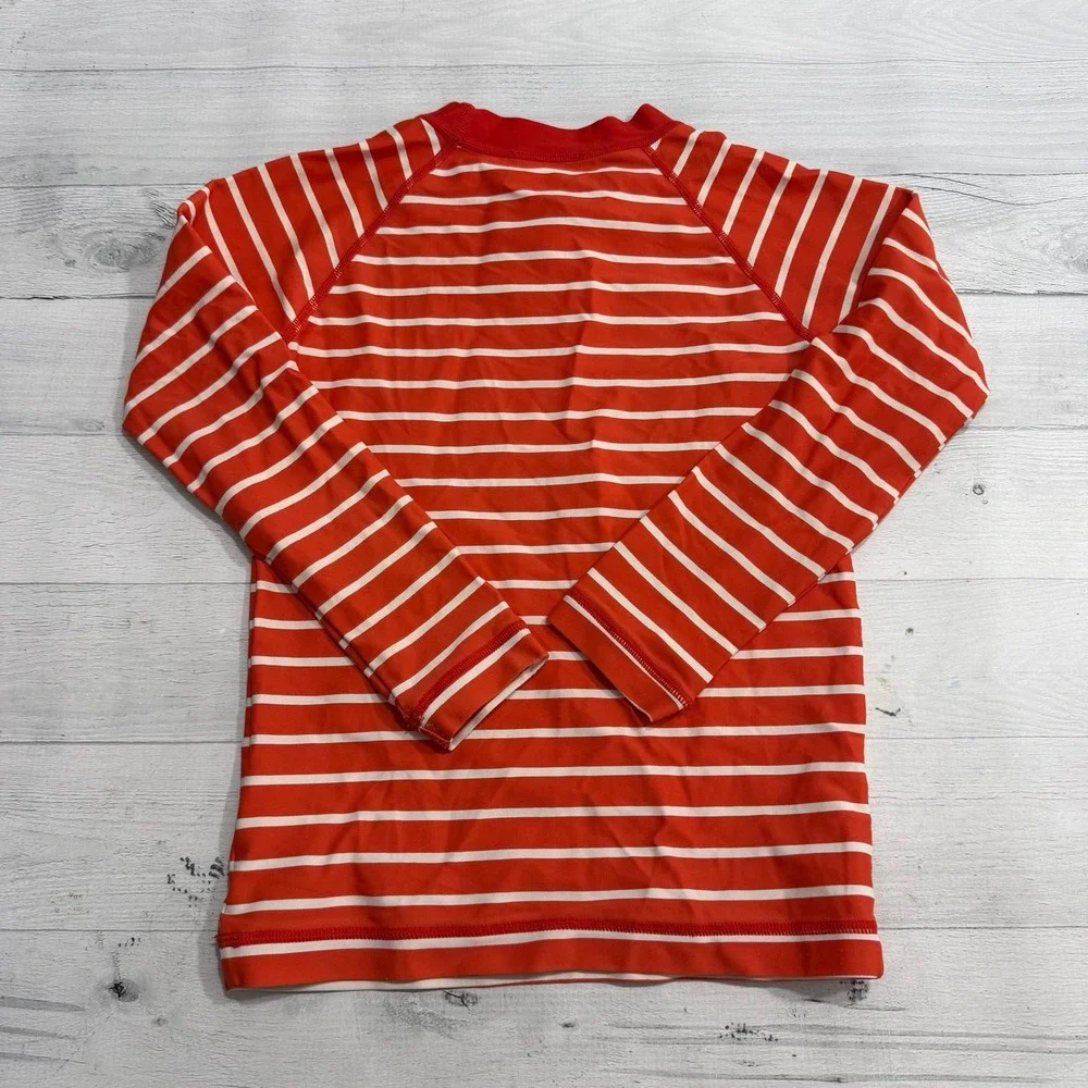 Hanna Andersson kids red striped long sleeve rash guard 110/5